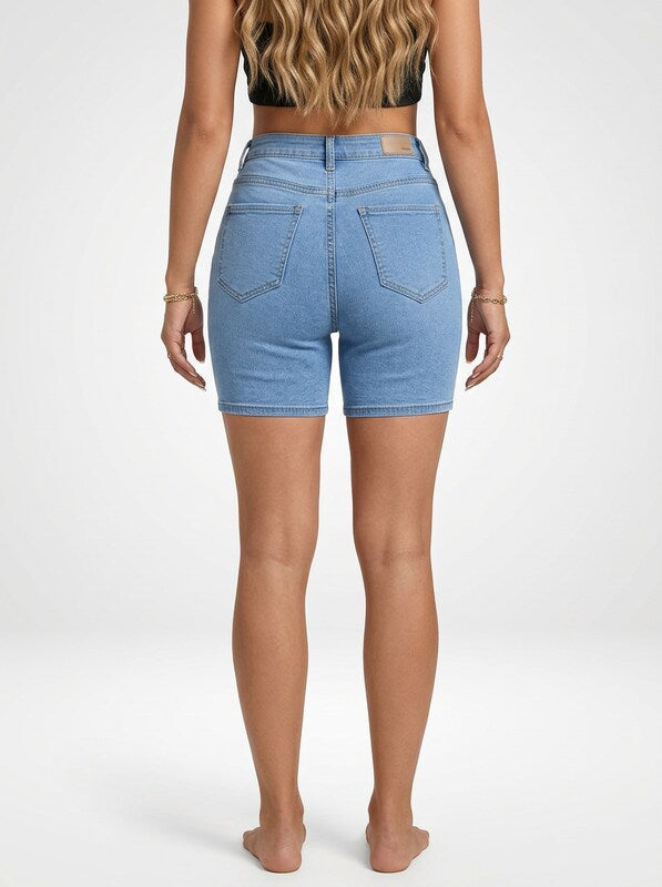 Skinny Fit Denim Jeans Bermuda Shorts for Women Stretch Fabric