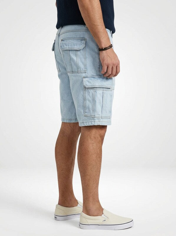 Men’s Cargo Denim Jeans Shorts Regular Fit