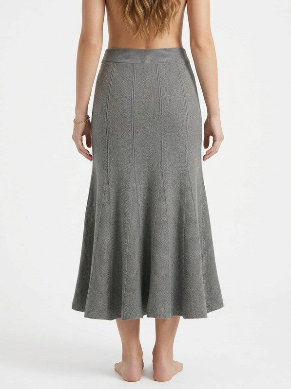 Pleated Fit and Flare Maxi Skirt