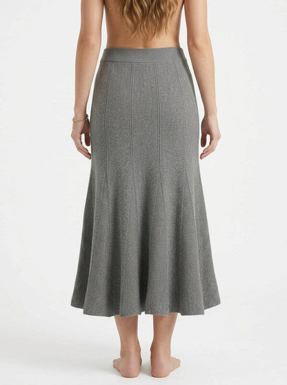 Pleated Fit and Flare Maxi Skirt