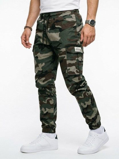Men's Camouflage Cargo Jogger Pants with Drawstring Waist