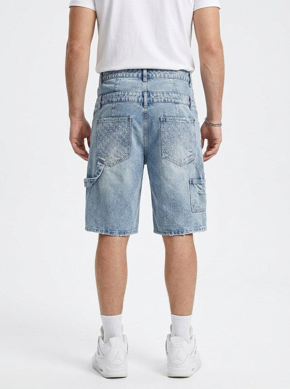 Regular Fit Cargo Denim Jeans Shorts for Men