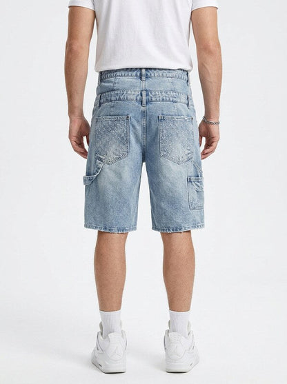 Regular Fit Cargo Denim Jeans Shorts for Men