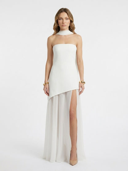 Asymmetrical Wedding Guest Maxi Dress