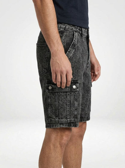 Men’s Camouflage Print Denim Cargo Shorts