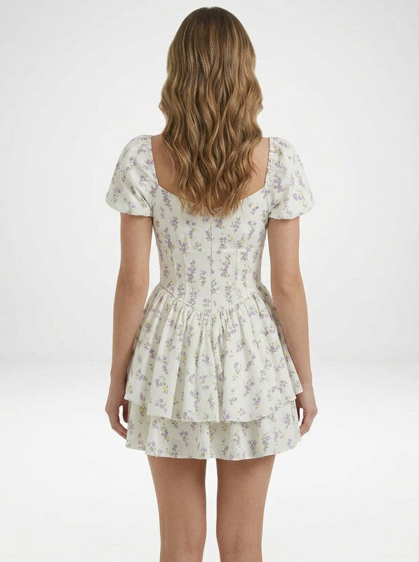 Summer Floral Corset Mini Dress