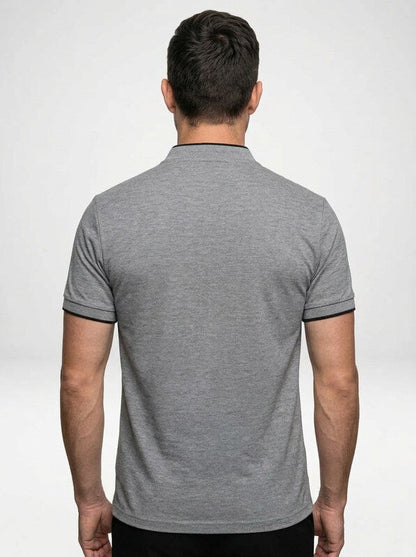 Men’s Short Sleeve Minimalist Button-Up Polo Shirt