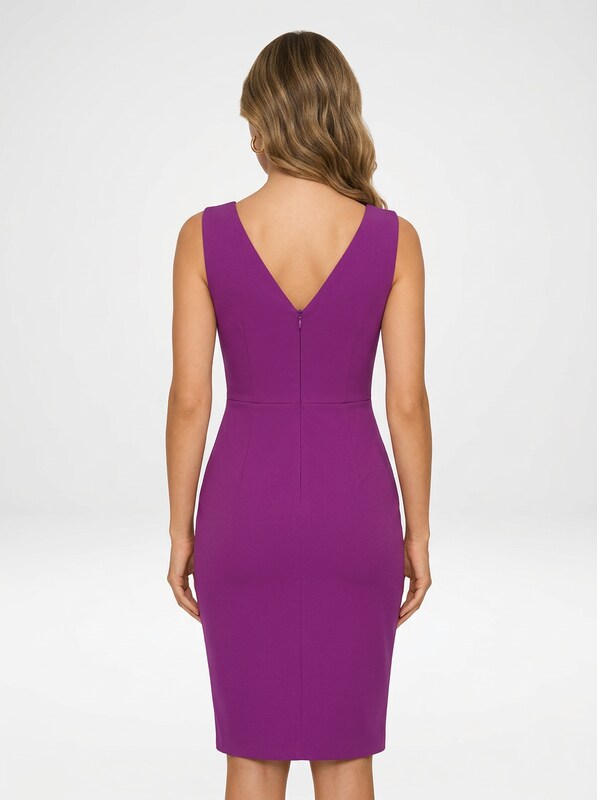 V-neck Bodycon Evening Midi Dress