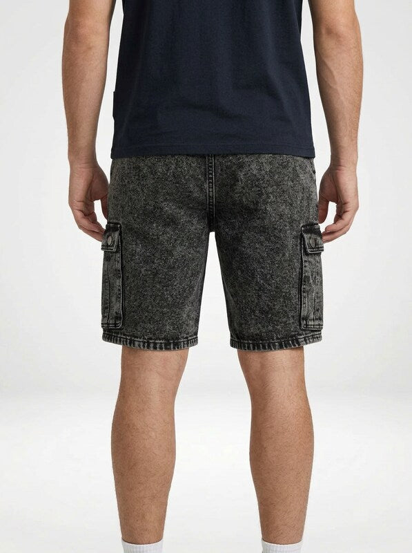 Men’s Camouflage Print Denim Cargo Shorts