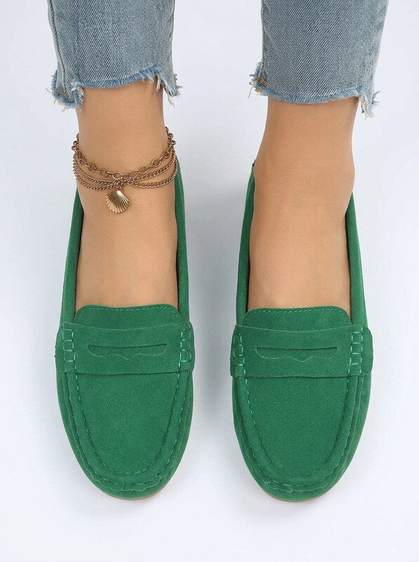 Women's Suede Knit Slip-On Flats