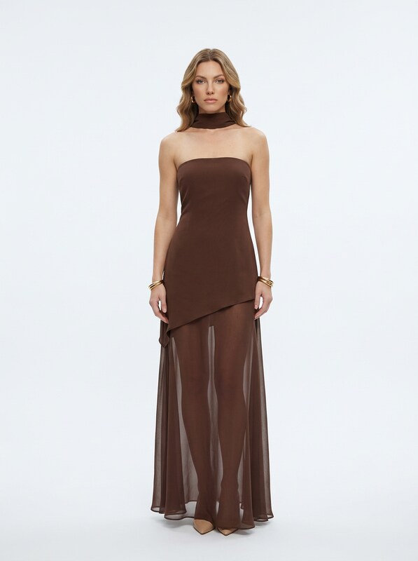 Asymmetrical Wedding Guest Maxi Dress