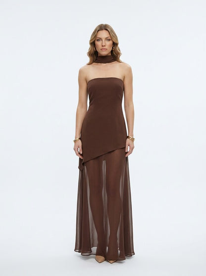 Asymmetrical Wedding Guest Maxi Dress