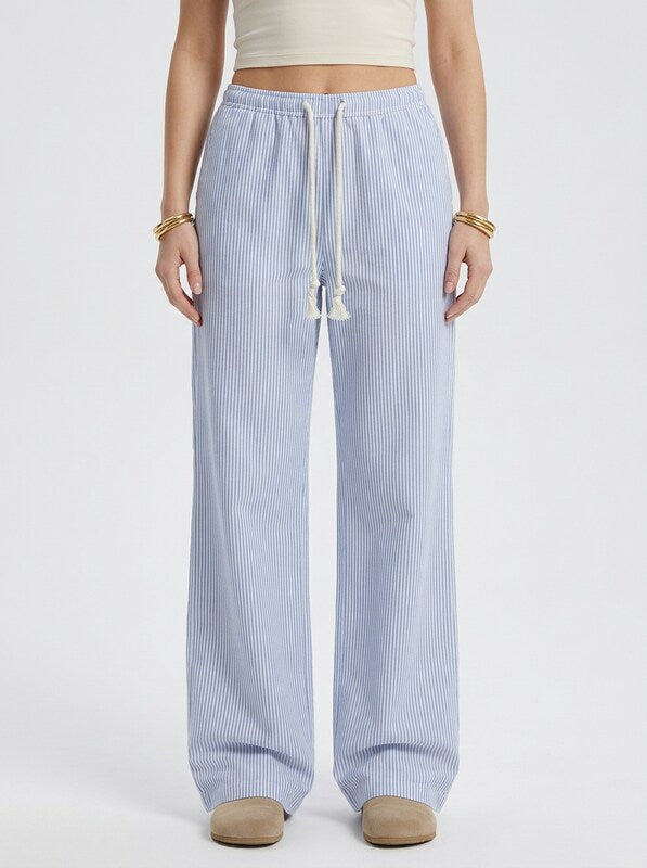 Women's Cotton Drawstring Straight Leg Pants