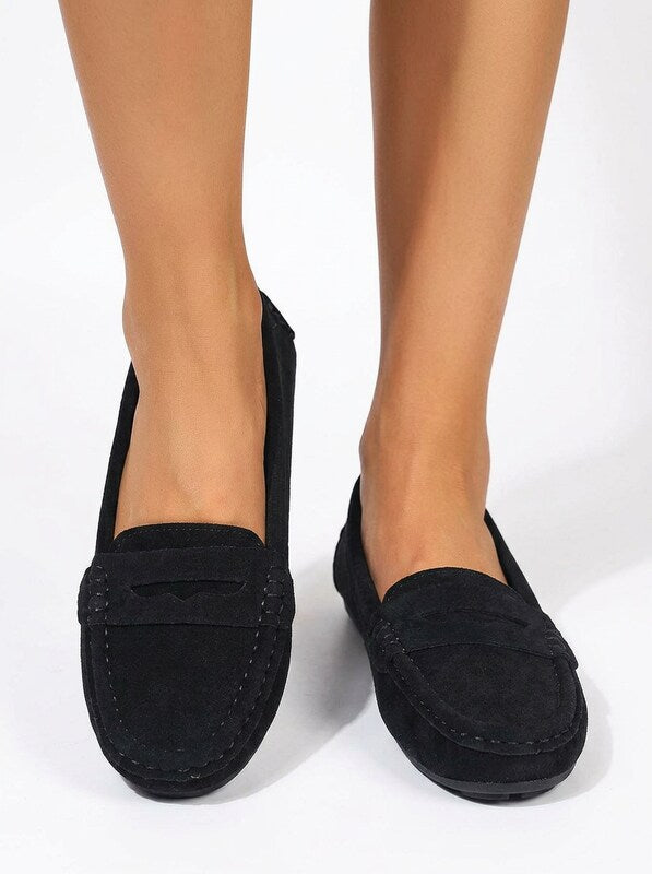 Women's Suede Knit Slip-On Flats