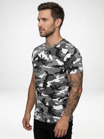 Men's Camouflage Crew Neck Short Sleeve T-Shirt with Street Fit