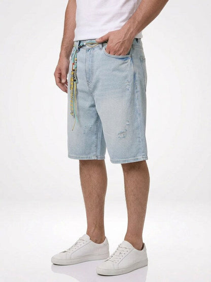Men’s Vintage Street Denim Jeans Shorts Loose Fit