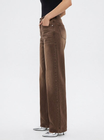 Women's High Rise Flared Wide Leg Denim Jeans