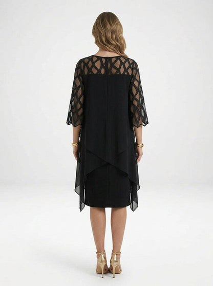 Chiffon Overlay Midi Dress