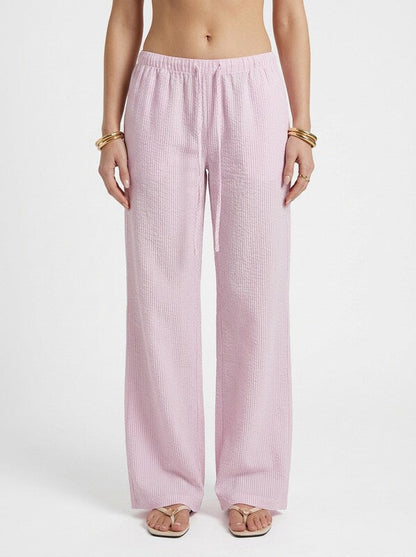 Women's Cotton Drawstring Straight Leg Pants