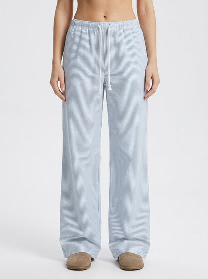 Women's Cotton Drawstring Straight Leg Pants