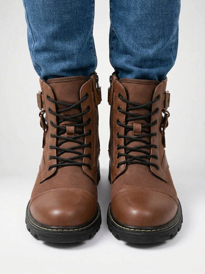 Men’s Combat Boots Mid Top Lace Up