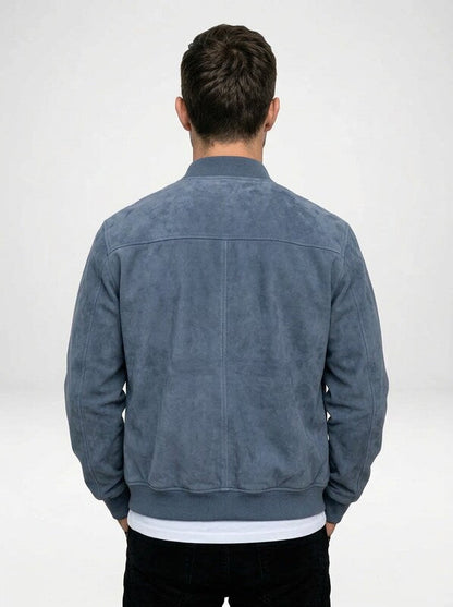 Men’s Suede Zip-Up Bomber Jacket