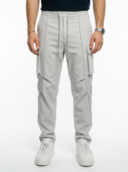 Men’s Cargo Pants with Camo Print and Drawstring Waist