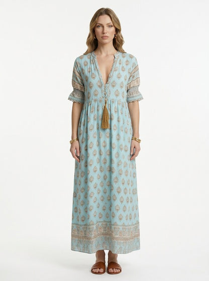 Women's Summer Midi Dress Boho Beach Style