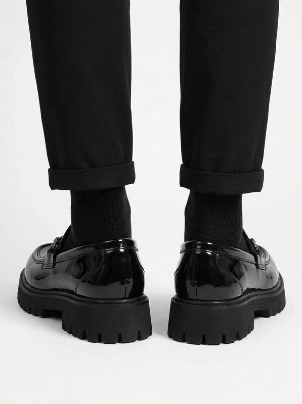 Men’s Platform Buckle Slip On Loafers