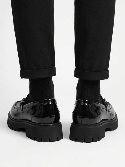Men’s Platform Buckle Slip On Loafers