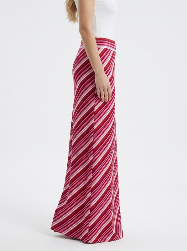 Striped Knit Maxi Skirt