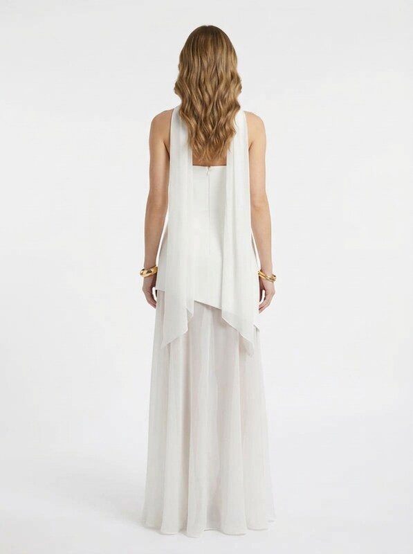 Asymmetrical Wedding Guest Maxi Dress