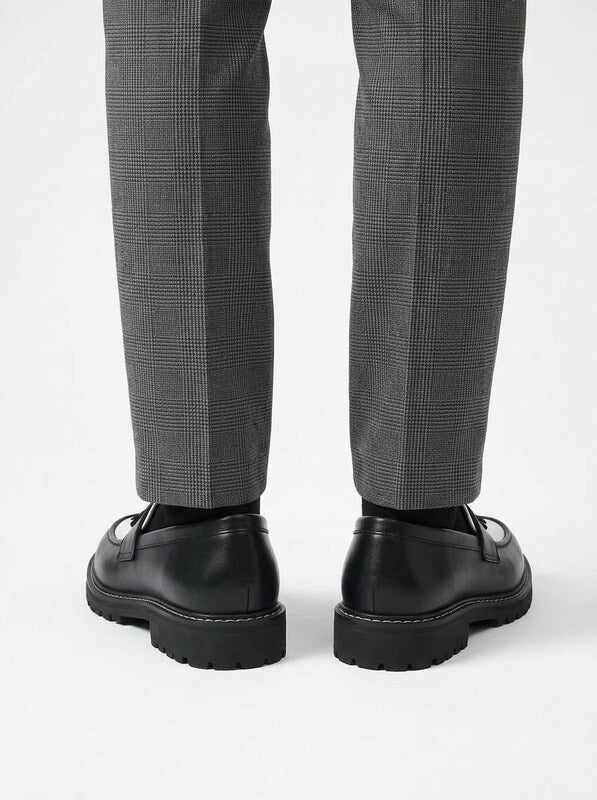 Men's Fringe Detail Thick Sole Oxford Shoes