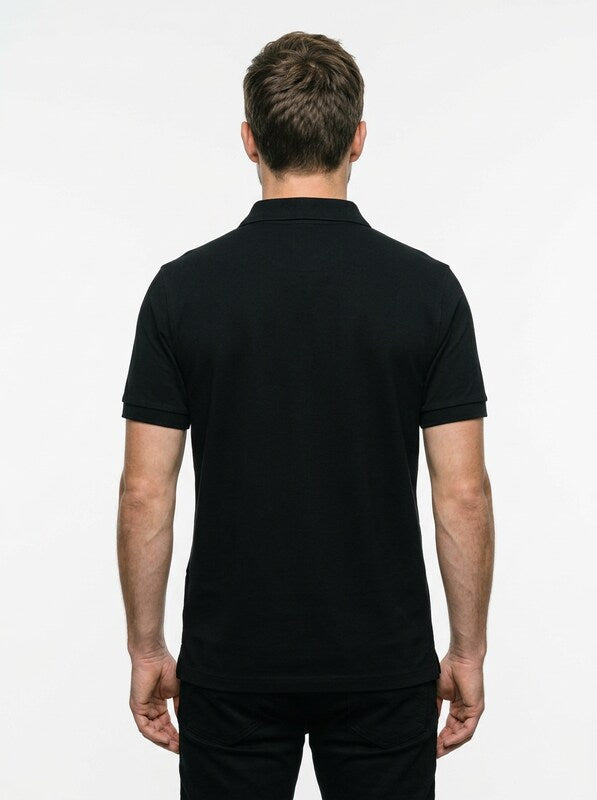 Men’s Solid Color Short-Sleeve Polo Shirt Featuring Chest Pocket