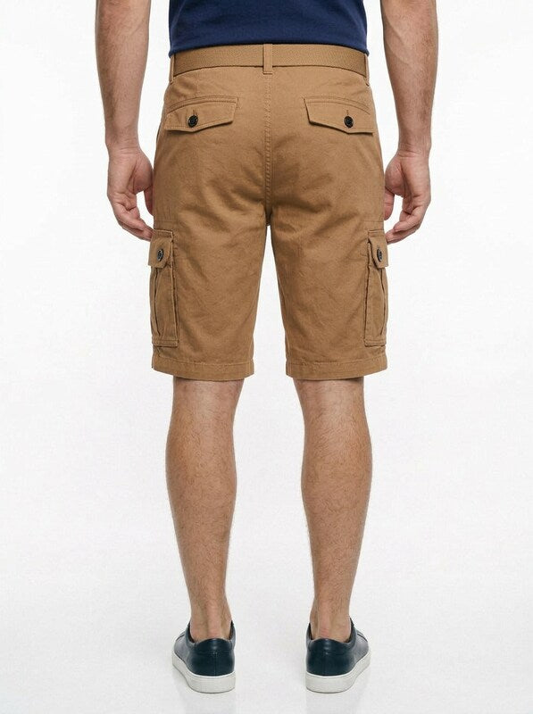 Men’s Belted Cotton Cargo Shorts