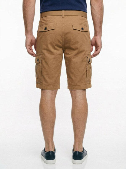 Men’s Belted Cotton Cargo Shorts