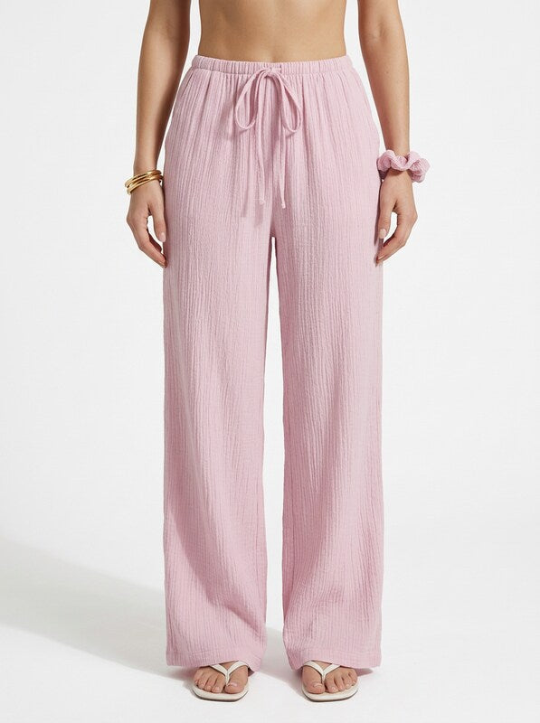 Women's Drawstring Wide Leg Pants
