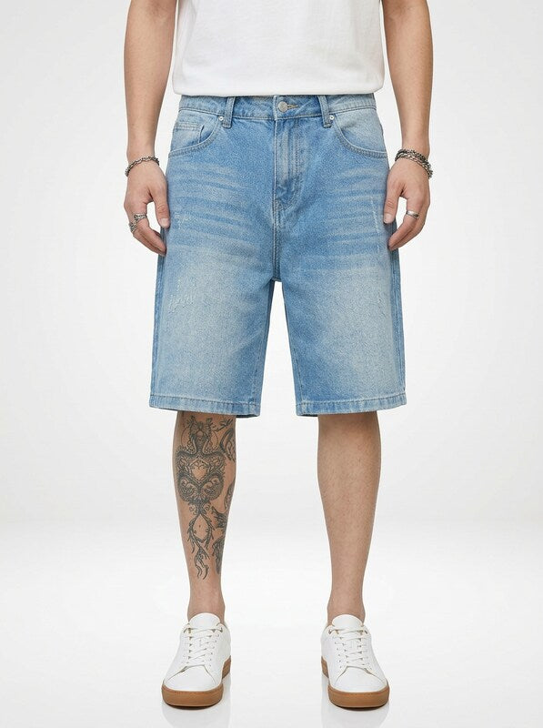 Bermuda Denim Jeans Shorts Men’s Loose Fit