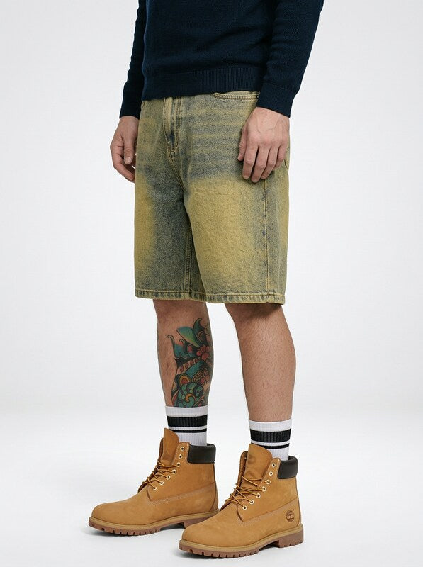 Stretch Denim Jeans Shorts for Men Regular Fit