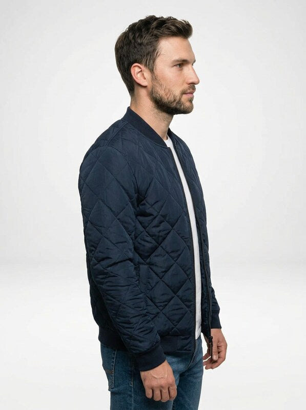 Men’s Lightweight Quilted Zip Bomber Jacket