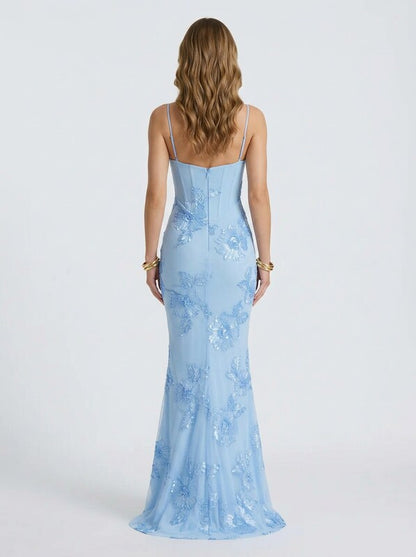 Floral Jacquard Corset Maxi Dress