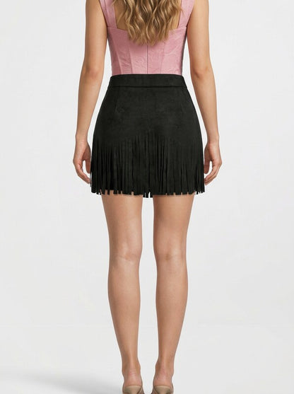 Suede A-Line Mini Skirt