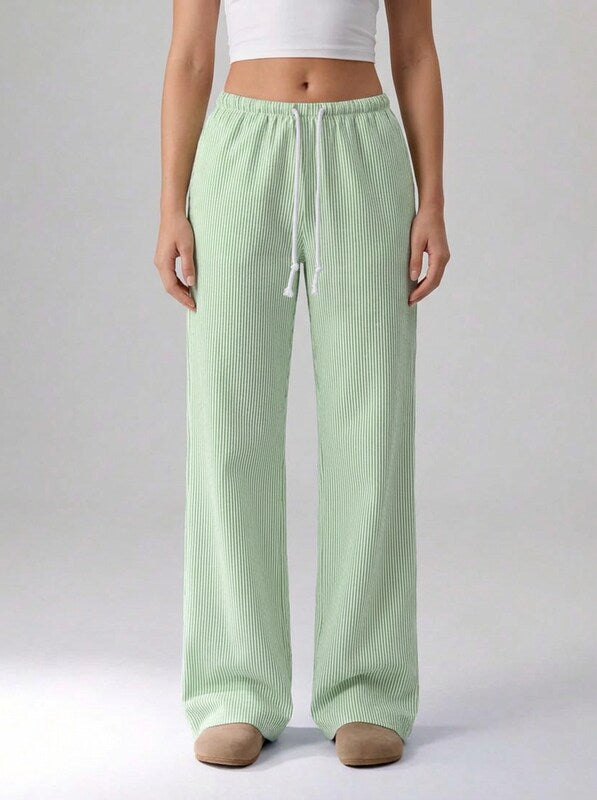 Women's Cotton Drawstring Straight Leg Pants