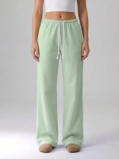 Women's Cotton Drawstring Straight Leg Pants