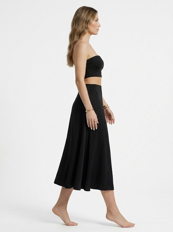 Flowing A Line Midi Skirt