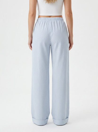 Women's Cotton Drawstring Straight Leg Pants