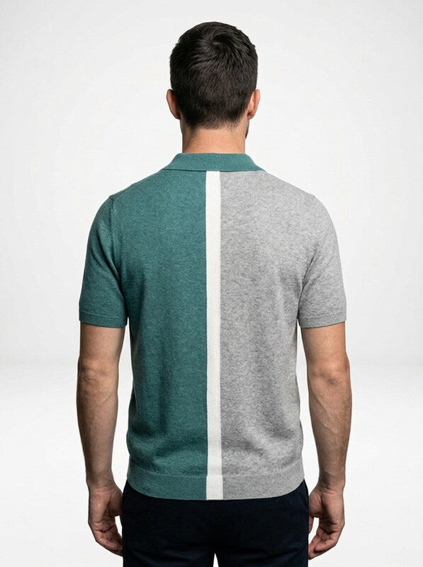 Men’s Two-Tone Cotton Polo Shirt