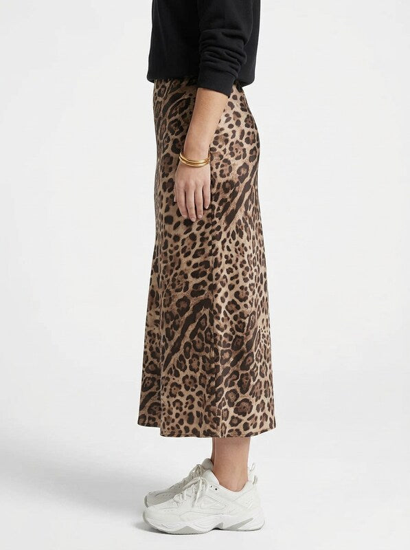 Leopard Print Long Skirt Timeless Elegant Style