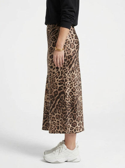 Leopard Print Long Skirt Timeless Elegant Style