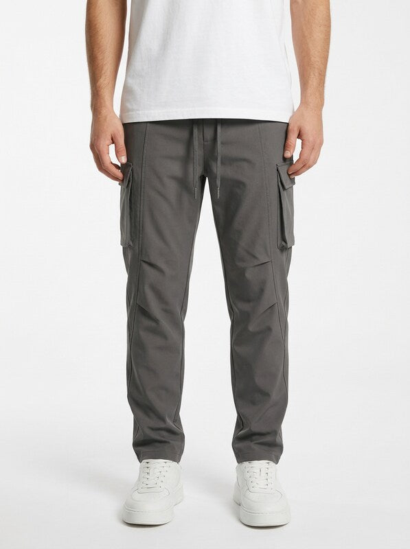 Men’s Cargo Pants with Camo Print and Drawstring Waist